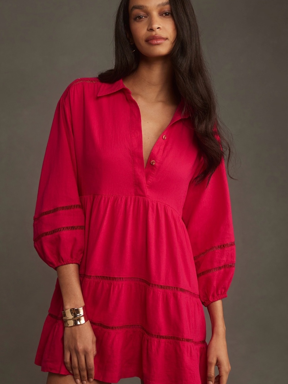 Anthropologie Maeve Vibrant Pink  Tunic Dress - Size XXS